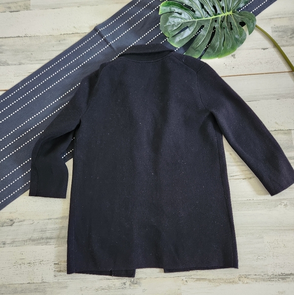 J.Crew J.Crew Sophie Open Front Sweater Blazer Merino Wool Black Size XXS - Picture 4 of 4